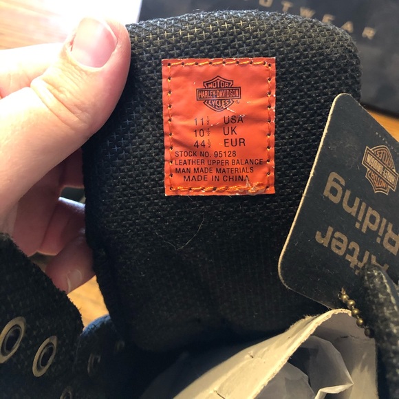 Black Leather Harley Davidson 8’’ Lace Up Boot NWT - Picture 8 of 9